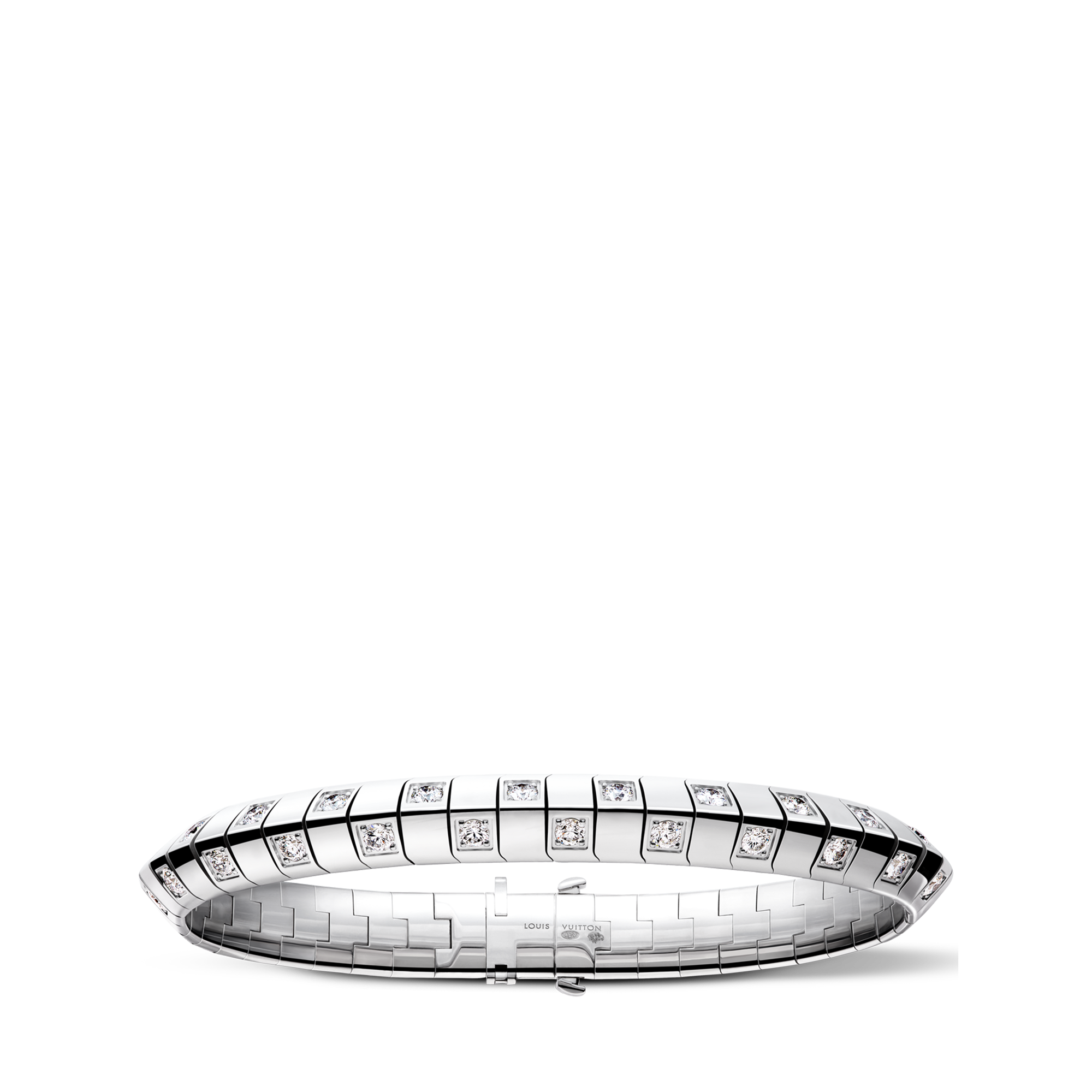 アクセサリー LOUIS VUITTON Le Damier de Louis Vuitton Large Bracelet, White Gold and Diamonds